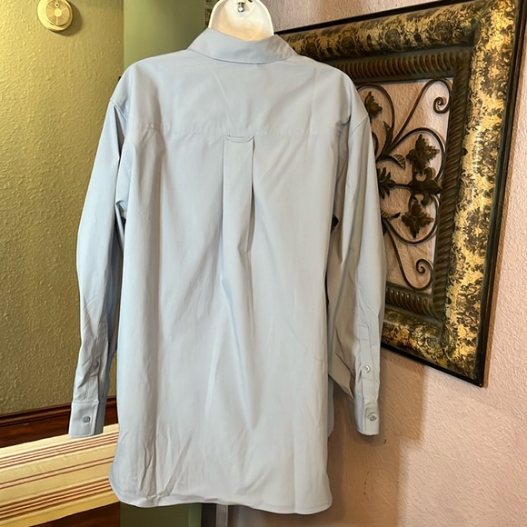 NWT Athleta Oversized Poplin Shirt - blue button up Sz M - Picture 6 of 13